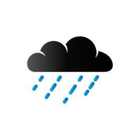 Wetter bedeckt teilweise Regen Symbol im Duo Ton Farbe. Prognose regnet Jahreszeit Monsun vektor