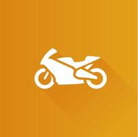 Motorrad eben Farbe Symbol lange Schatten Vektor Illustration