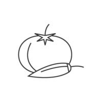 Tomate und Pfeffer Symbol im dünn Gliederung Stil vektor