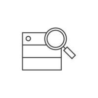 Datenbank Suche Symbol im dünn Gliederung Stil vektor