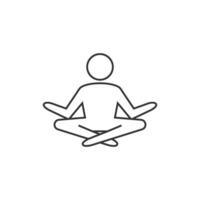 Meditation Symbol im dünn Gliederung Stil vektor