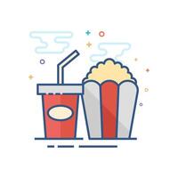 Popcorn Symbol eben Farbe Stil Vektor Illustration