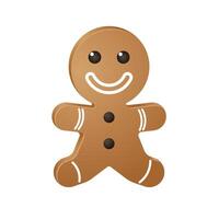 gingerman ikon i Färg. mat mellanmål kaka brun vektor