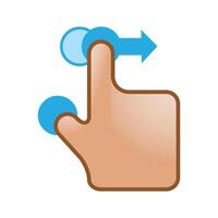 finger gest ikon i Färg. grej Rör vaddera smart telefon bärbar dator vektor