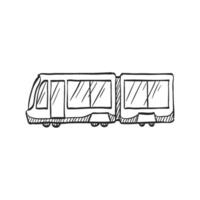 Hand gezeichnet skizzieren Symbol Straßenbahn vektor