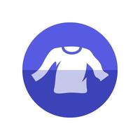 lång ärm t skjorta ikon i platt Färg cirkel stil. mode tvätt rengöring vektor
