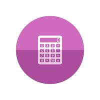 Taschenrechner Symbol im eben Farbe Kreis Stil. Berechnung elektronisch Finanzen Geld vektor