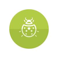 insekt ikon i platt Färg cirkel stil. djur, insekter, dator virus, skadliga program vektor