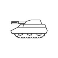 Panzer Symbol im dünn Gliederung Stil vektor