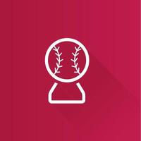 Baseball Trophäe eben Farbe Symbol lange Schatten Vektor Illustration