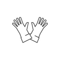 Reinigung Handschuh Symbol im dünn Gliederung Stil vektor