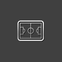 Fußball Feld Symbol im metallisch grau Farbe Stil. Sport Wettbewerb Mannschaft vektor