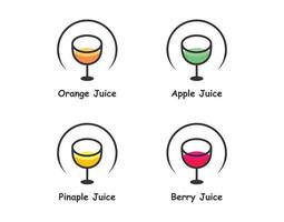 logotypdesign med konceptet ett glas drink, juice i ett glas, drink i ett glas vektor