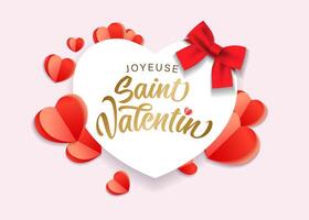 Französisch Postkarte meint glücklich Valentinstag Tag. Geschenk Karte Design vektor