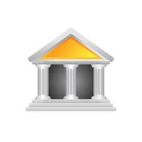 Bank Gebäude Symbol im Farbe. Geschäft Bankwesen Geld vektor