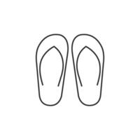 Slipper Sandale Symbol im dünn Gliederung Stil vektor