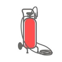 Vektor bunte Ikone der roten Gasflasche auf weißem Hintergrund