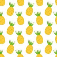 sömlös mönster med ananas. sommar frukt skriva ut design för vykort, omslag papper, textil, tapet. vektor platt illustration.