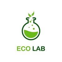 natürliches Laborlogo entwirft Konzept, kreatives Symbol für Wissenschaft und Medizin, Eco-Lab-Logo-Vorlage vektor