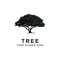 Eiche Baum Vektor Logo Vorlage. Vektor Silhouette von ein Baum Illustration.
