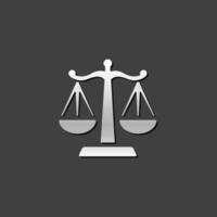 Gerechtigkeit Rahmen Symbol im metallisch grau Farbe Stil. Gesetz Rechtsstreitigkeiten Balance vektor