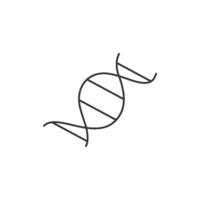 DNA Stränge Symbol im dünn Gliederung Stil vektor