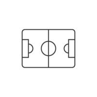 Fußball Feld Symbol im dünn Gliederung Stil vektor