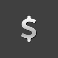 Dollar Zeichen Symbol im metallisch grau Farbe Stil. USD Amerika vektor