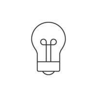 ljus Glödlampa huvud ikon i tunn översikt stil vektor