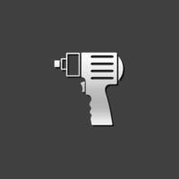 elektrisk skruvmejsel ikon i metallisk grå Färg stil. maskin hushåll arbete verktyg vektor