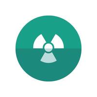 radioaktiv symbol ikon i platt Färg cirkel stil. vetenskap forskning energi kärn avfall vektor