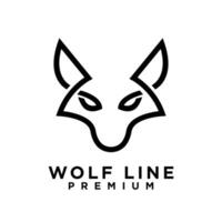 Wolf Linie Logo Symbol Design Illustration vektor