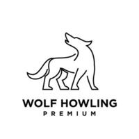 Wolf Linie Logo Symbol Design Illustration vektor