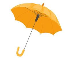 öffnen Gelb Regenschirm. regnerisch saisonal Sonnenschirme. schützen Zubehör. Herbst, Frühling Jahreszeit. Hand gezeichnet Vektor Illustration isoliert auf Weiß