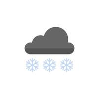 Wetter bedeckt schneit Symbol im eben Farbe Stil. Natur Schneeflocken Winter Dezember vektor