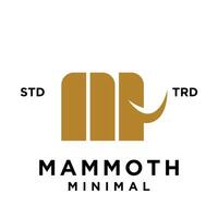 Mammut m Initiale Brief Logo Design vektor