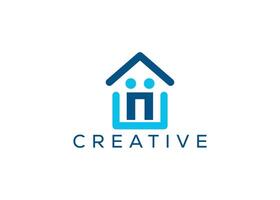 minimalistisch Zuhause und Menschen Logo Design Vektor Vorlage. Sozial Zuhause Logo