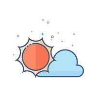 väder prognos delvis solig ikon platt Färg stil vektor illustration