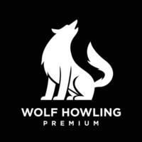 Wolf Heulen Logo Symbol Design Illustration vektor