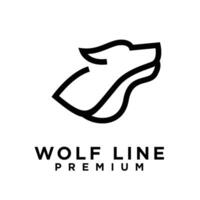 Wolf Linie Logo Symbol Design Illustration vektor