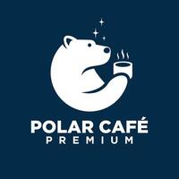 Polar- Bär Kaffee Logo Symbol Illustration Design vektor