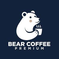 Polar- Bär Kaffee Logo Symbol Illustration Design vektor