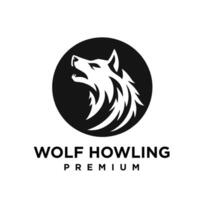 Wolf Heulen Kopf Logo Symbol Design Illustration vektor