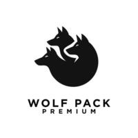 Wolf Pack Logo Symbol Design Illustration vektor