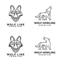 Wolf Linie Logo Symbol Design Illustration vektor