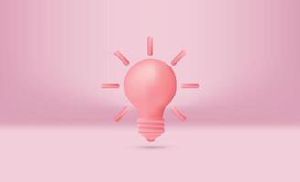 Glödlampa rosa 3d ikon valentine illustration vektor