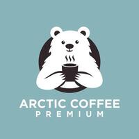 Polar- Bär Kaffee Logo Symbol Illustration Design vektor