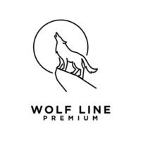 Wolf Linie Logo Symbol Design Illustration vektor