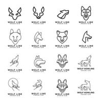 Wolf Linie Logo Symbol Design Illustration vektor