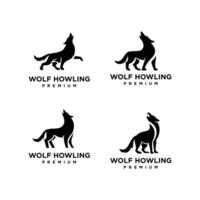 Wolf Heulen Logo Symbol Design Illustration vektor